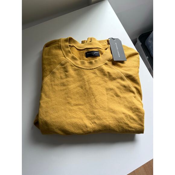$118 New Michael Lauren French Terry Crew - yellow - Small - Picture 4 of 6